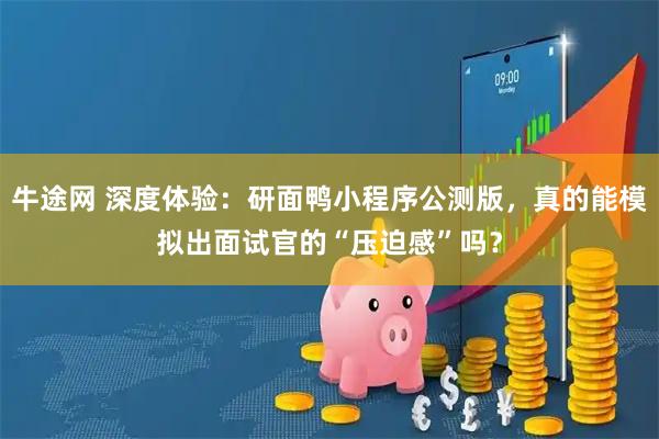 牛途网 深度体验：研面鸭小程序公测版，真的能模拟出面试官的“压迫感”吗？